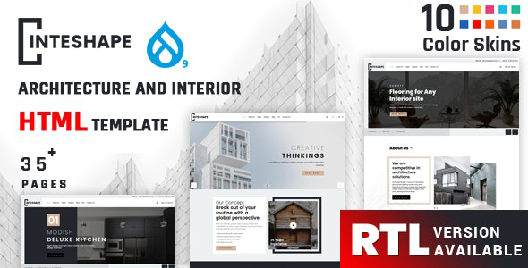 Inteshape - Architecture and Interior RTL Drupal 9 Theme - 10
